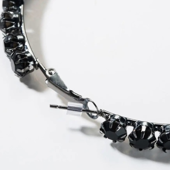 Baddie Rhinestone Hoops - Picture 3 of 4